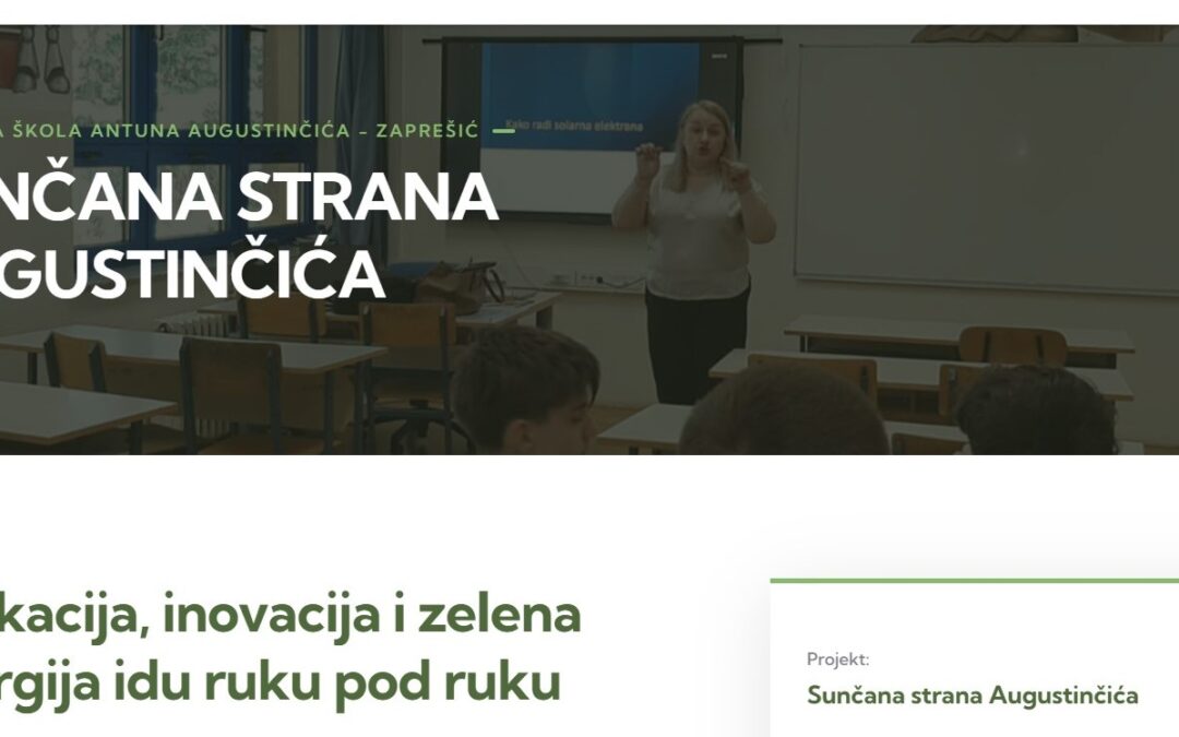 Projekt Sunčana strana Augustinčića pobjednik natječaja Heroji obnovljive energije